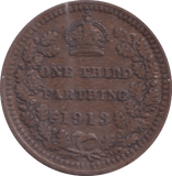 1913 ONE THIRD FARTHING ( VF ) - One Third Farthing - Cambridgeshire Coins