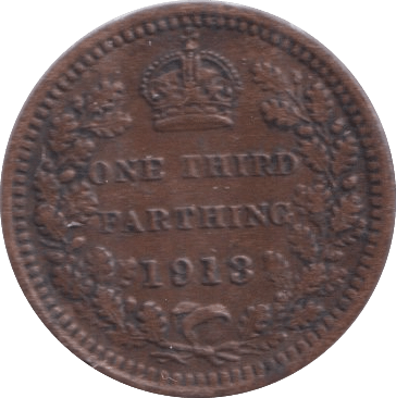 1913 THIRD FARTHING ( GVF ) - One Third Farthing - Cambridgeshire Coins