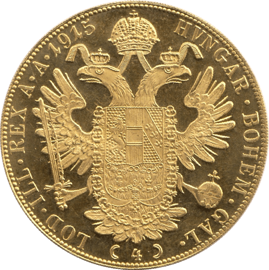 1915 GOLD FOUR DUCAT AUSTRIA HUNGARY - Gold World Coins - Cambridgeshire Coins