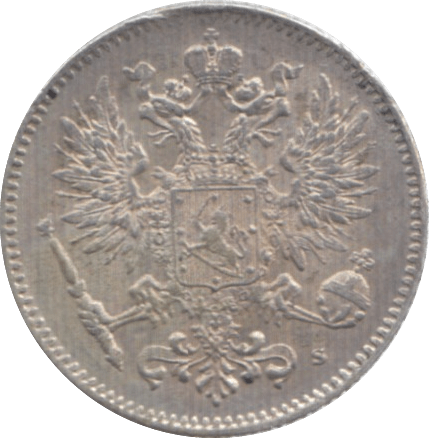 1916 50 PENNIA FINLAND RUSSIAN EMPIRE - WORLD SILVER COINS - Cambridgeshire Coins