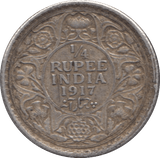 1917 EAST INDIA COMPANY QUARTER RUPEE - WORLD SILVER COINS - Cambridgeshire Coins