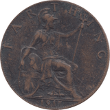 1917 FARTHING ( FAIR ) - Farthing - Cambridgeshire Coins