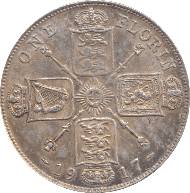 1917 FLORIN ( EF ) 5 - Florin - Cambridgeshire Coins