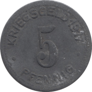 1917 GERMANY 5 PFENNIG - WORLD COINS - Cambridgeshire Coins
