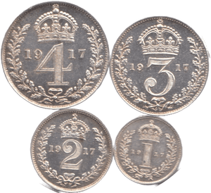 1917 MAUNDY SET GEORGE V - Maundy Set - Cambridgeshire Coins