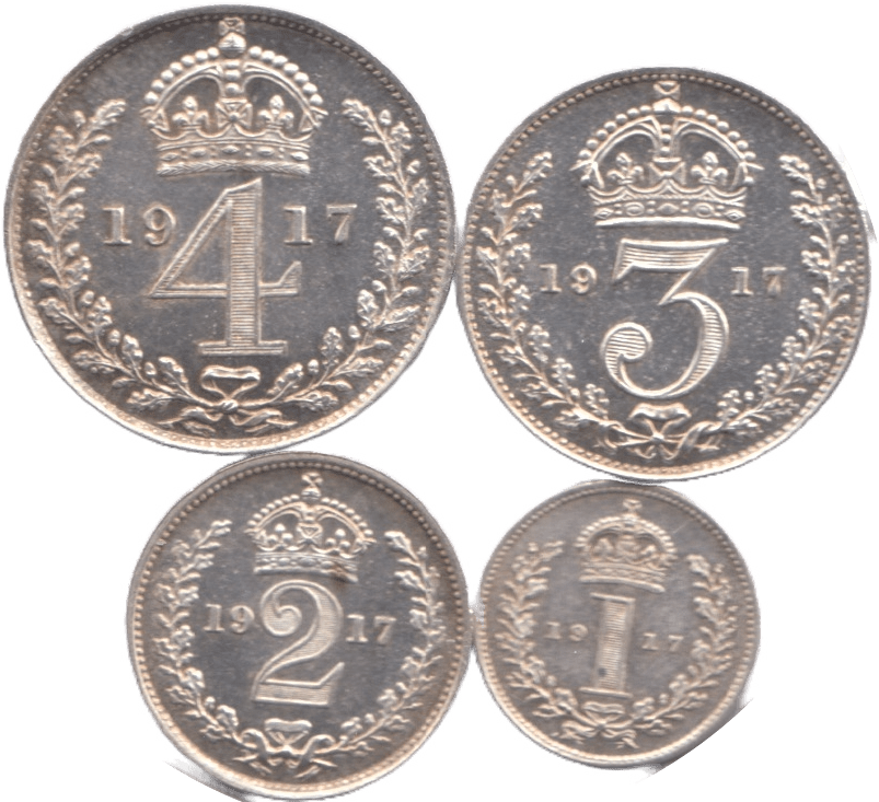 1917 MAUNDY SET GEORGE V - Maundy Set - Cambridgeshire Coins