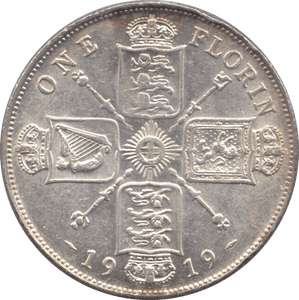 1919 FLORIN ( EF ) 3 - Florin - Cambridgeshire Coins