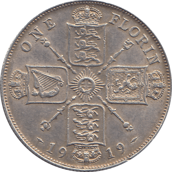 1919 FLORIN ( EF ) 4 - Florin - Cambridgeshire Coins