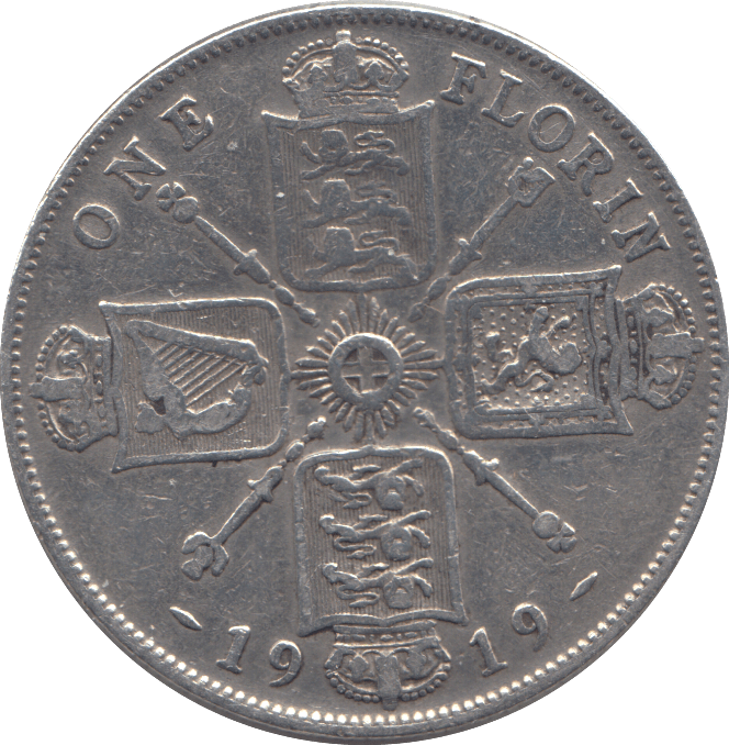 1919 FLORIN ( FINE ) 2 - Florin - Cambridgeshire Coins