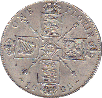 1922 FLORIN ( GVF ) - Florin - Cambridgeshire Coins