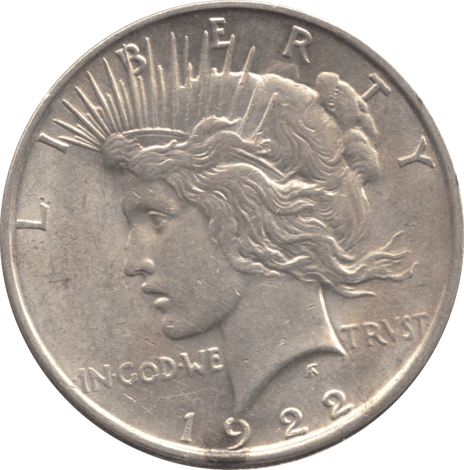 1922 SILVER PEACE DOLLAR USA - SILVER WORLD COINS - Cambridgeshire Coins