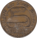 1923 GERMANY 5 MILLIONEN MARK - WORLD COINS - Cambridgeshire Coins