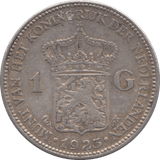 1923 SILVER 1 GUILDER NETHERLANDS - SILVER WORLD COINS - Cambridgeshire Coins