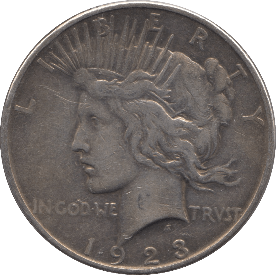 1923 SILVER PEACE DOLLAR USA 8 - SILVER WORLD COINS - Cambridgeshire Coins