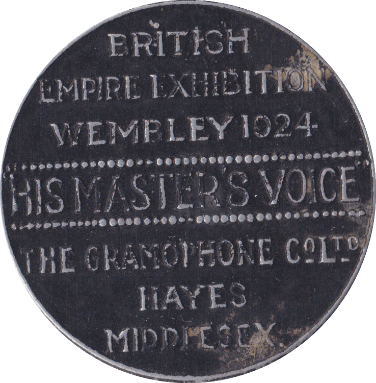 1924 WEMBLEY EXHIBITION H M V TOKEN - Cambridgeshire Coins ...