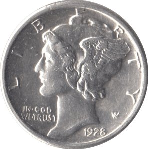 1928 SILVER ONE DIME USA - SILVER WORLD COINS - Cambridgeshire Coins