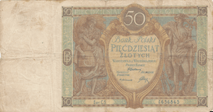 1929 50 ZLOTYCH POLAND REF 1152 - World Banknotes - Cambridgeshire Coins