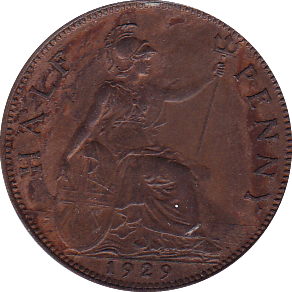 1929 HALFPENNY ( UNC ) - Halfpenny - Cambridgeshire Coins