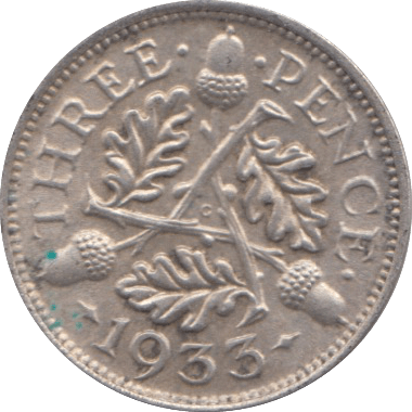 1933 THREEPENCE ( AUNC ) 2 - Threepence - Cambridgeshire Coins