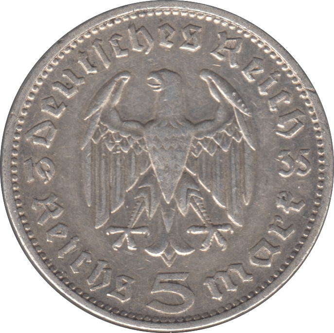 1935 GERMANY SILVER 5 MARKS ( UNC ) - SILVER WORLD COINS - Cambridgeshire Coins