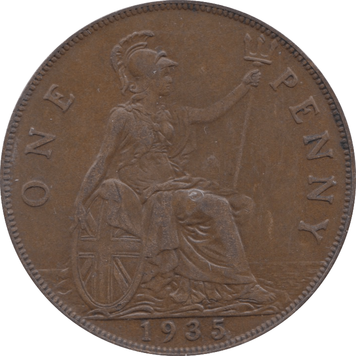 1935 PENNY ( AUNC ) 2 - Penny - Cambridgeshire Coins