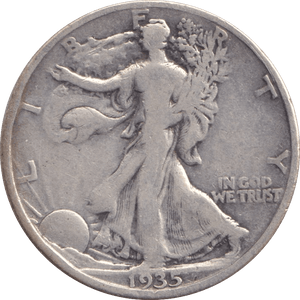 1935 SILVER HALF DOLLAR USA - SILVER WORLD COINS - Cambridgeshire Coins