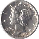 1936 USA SILVER DIME SAN FRANCISCO MINT - SILVER WORLD COINS - Cambridgeshire Coins
