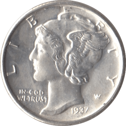 1937 USA SILVER DIME SAN FRANCISCO MINT - SILVER WORLD COINS - Cambridgeshire Coins