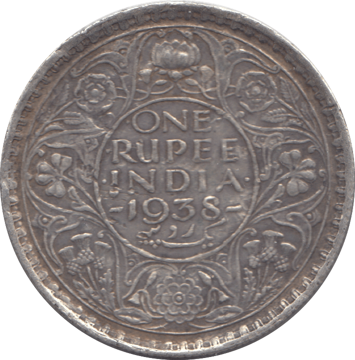 1938 INDIAN SILVER ONE RUPEE - SILVER WORLD COINS - Cambridgeshire Coins