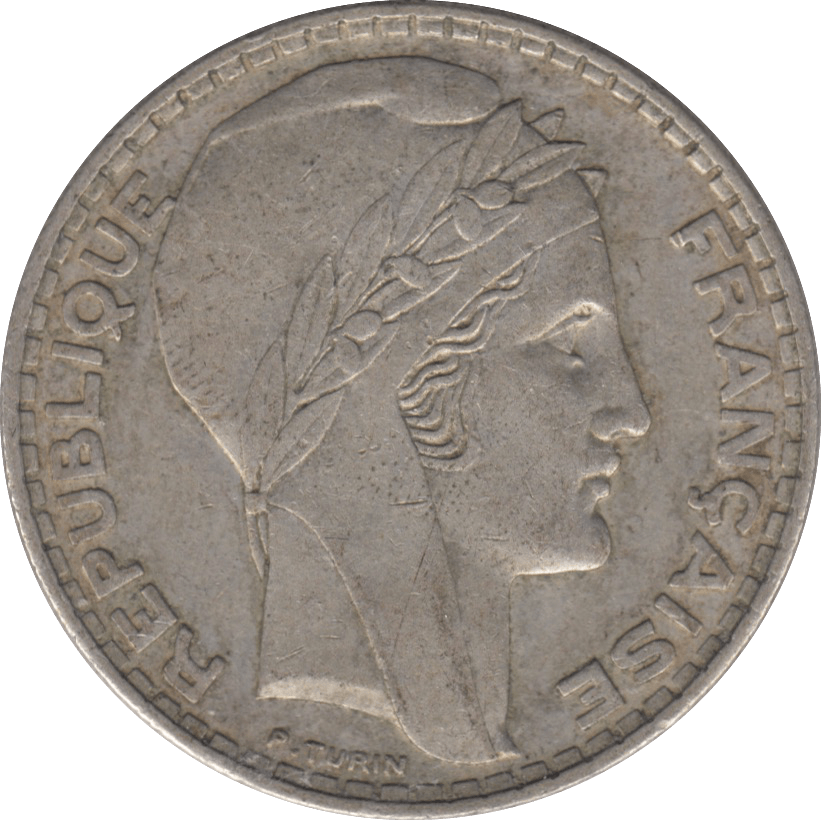 1938 SILVER 20 FRANCS FRANCE - SILVER WORLD COINS - Cambridgeshire Coins