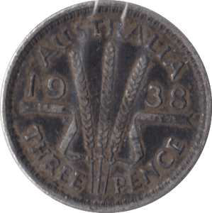 1938 SILVER AUSTRALIA THREEPENCE - SILVER WORLD COINS - Cambridgeshire Coins