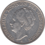 1939 SILVER 2 1/2 GULDEN NETHERLANDS - SILVER WORLD COINS - Cambridgeshire Coins