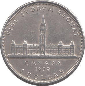 1939 SILVER ONE DOLLAR CANADA - WORLD SILVER COINS - Cambridgeshire Coins