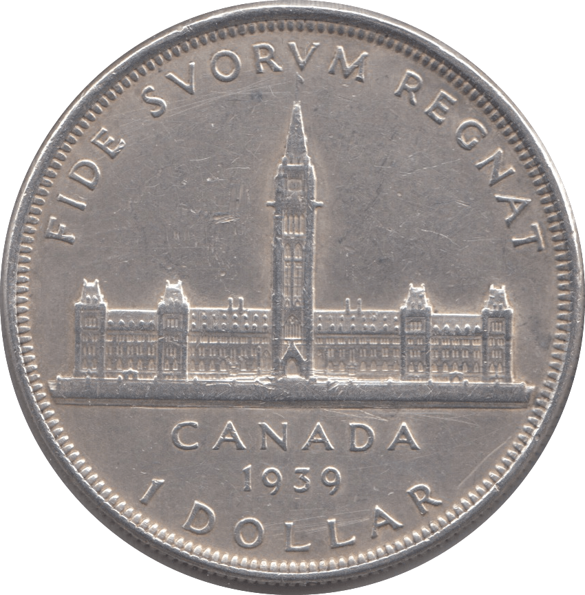 1939 SILVER ONE DOLLAR CANADA - WORLD SILVER COINS - Cambridgeshire Coins