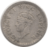 1942 INDIA SILVER 1/4 RUPEE - SILVER WORLD COINS - Cambridgeshire Coins