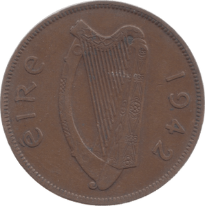 1942 IRELAND ONE PENNY - WORLD COINS - Cambridgeshire Coins