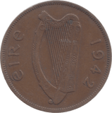 1942 IRELAND ONE PENNY - WORLD COINS - Cambridgeshire Coins