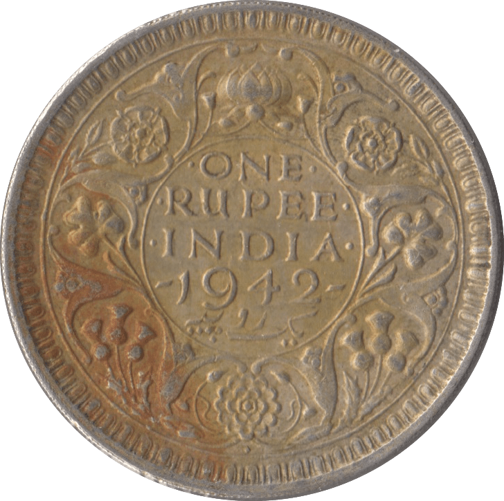1942 SILVER INDIA 1 RUPEE - SILVER WORLD COINS - Cambridgeshire Coins