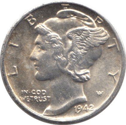 1942 USA SILVER DIME DENVER MINT - SILVER WORLD COINS - Cambridgeshire Coins