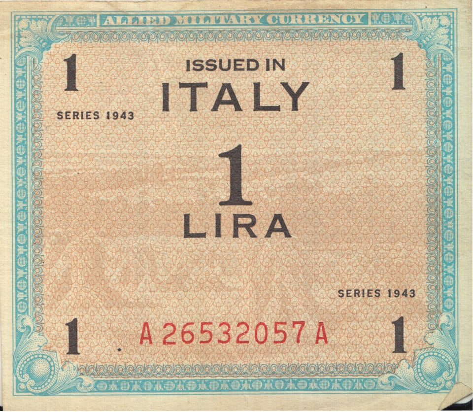 1943 BANK OF ITALY ONE LIRE BANKNOTE REF 1264 - Cambridgeshire Coins –  Cambridgeshire Coins
