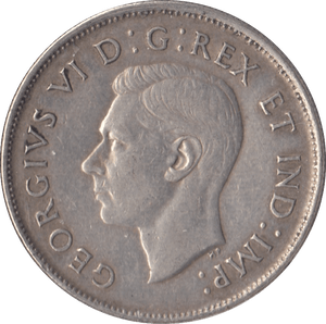 1943 CANADA SILVER 50 CENTS - SILVER WORLD COINS - Cambridgeshire Coins