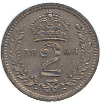 1943 MAUNDY TWOPENCE ( UNC ) - Maundy Coins - Cambridgeshire Coins