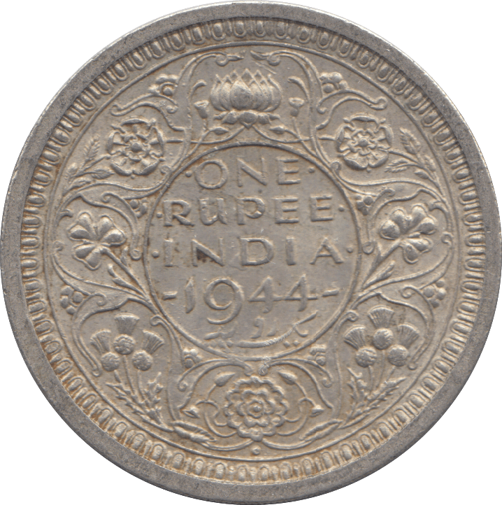 1944 INDIAN SILVER ONE RUPEE - SILVER WORLD COINS - Cambridgeshire Coins