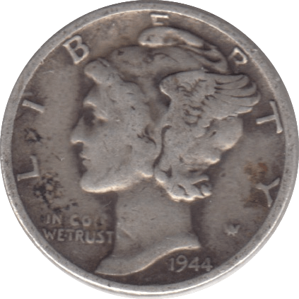 1944 SILVER 1 DIME USA - SILVER WORLD COINS - Cambridgeshire Coins