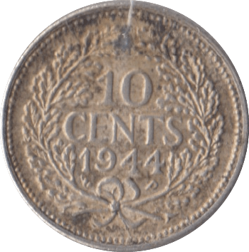 1944 SILVER 10 CENTS NETHERLANDS - SILVER WORLD COINS - Cambridgeshire Coins
