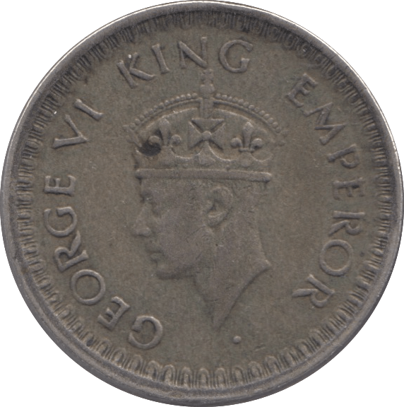 1944 SILVER HALF RUPEE INDIA - SILVER WORLD COINS - Cambridgeshire Coins