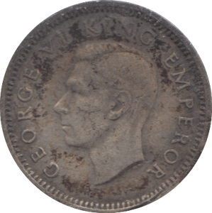 1944 SILVER THREE PENCE NEW ZEALAND - SILVER WORLD COINS - Cambridgeshire Coins