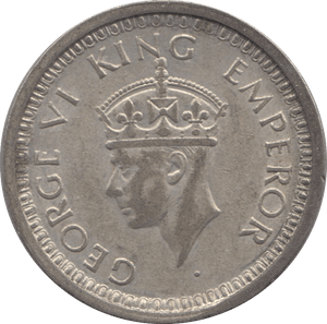 1945 INDIA SILVER ONE RUPEE - WORLD SILVER COINS - Cambridgeshire Coins