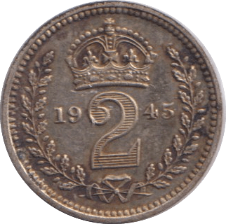 1945 TWOPENCE ( AUNC ) - Maundy Coins - Cambridgeshire Coins