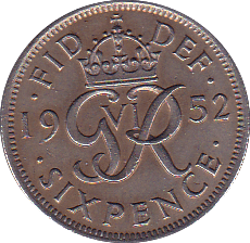 1952 SIXPENCE ( EF ) B - Sixpence - Cambridgeshire Coins